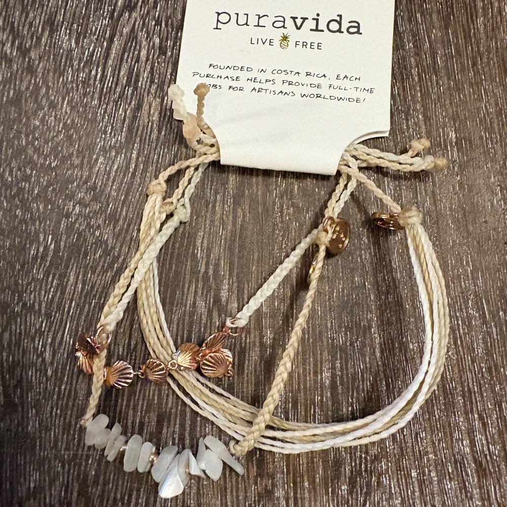 Pura Vida Gold and Cream Bohemian Bracelet